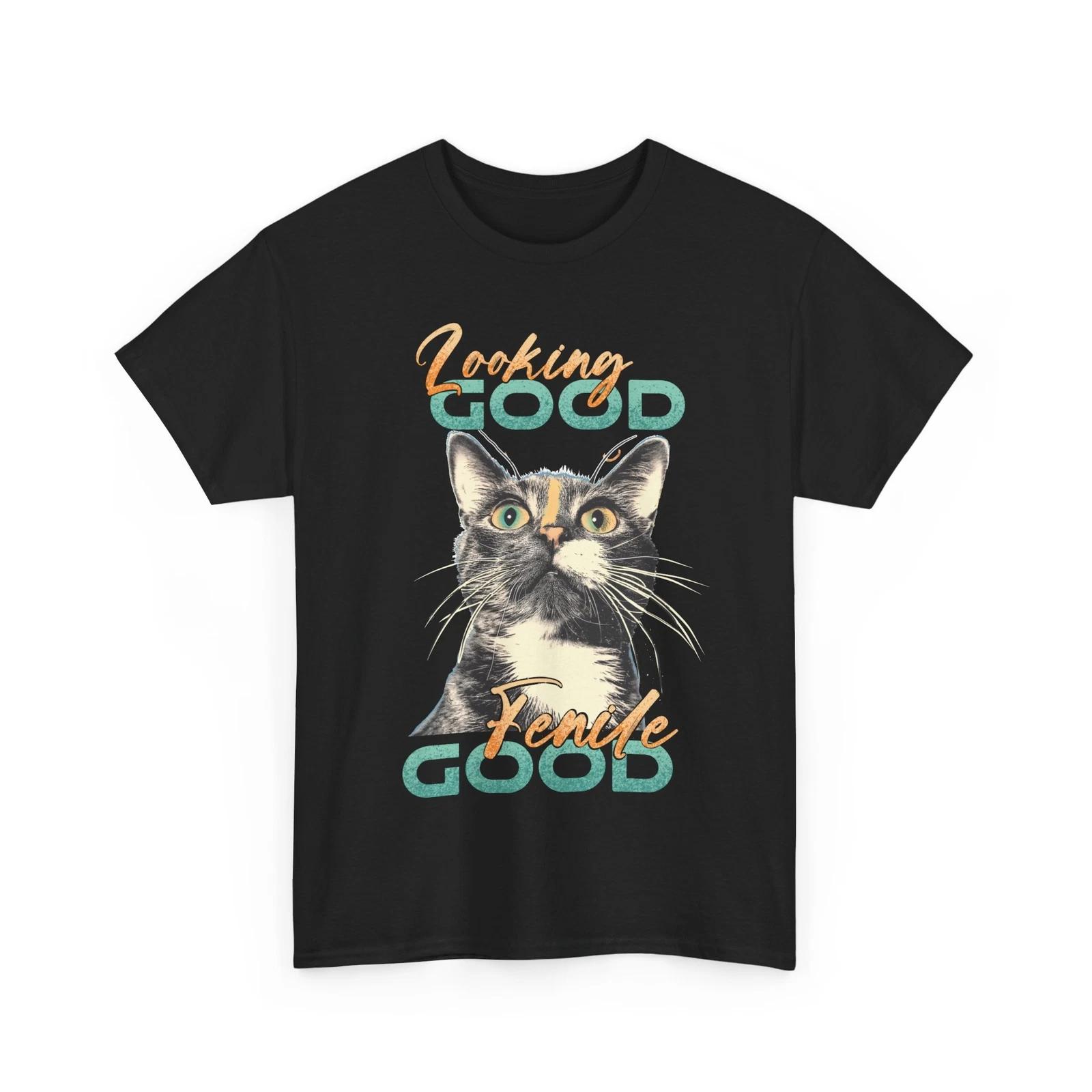

Cute Cat Print T-Shirt for Women & Men – Adorable Funny Graphic Tee L