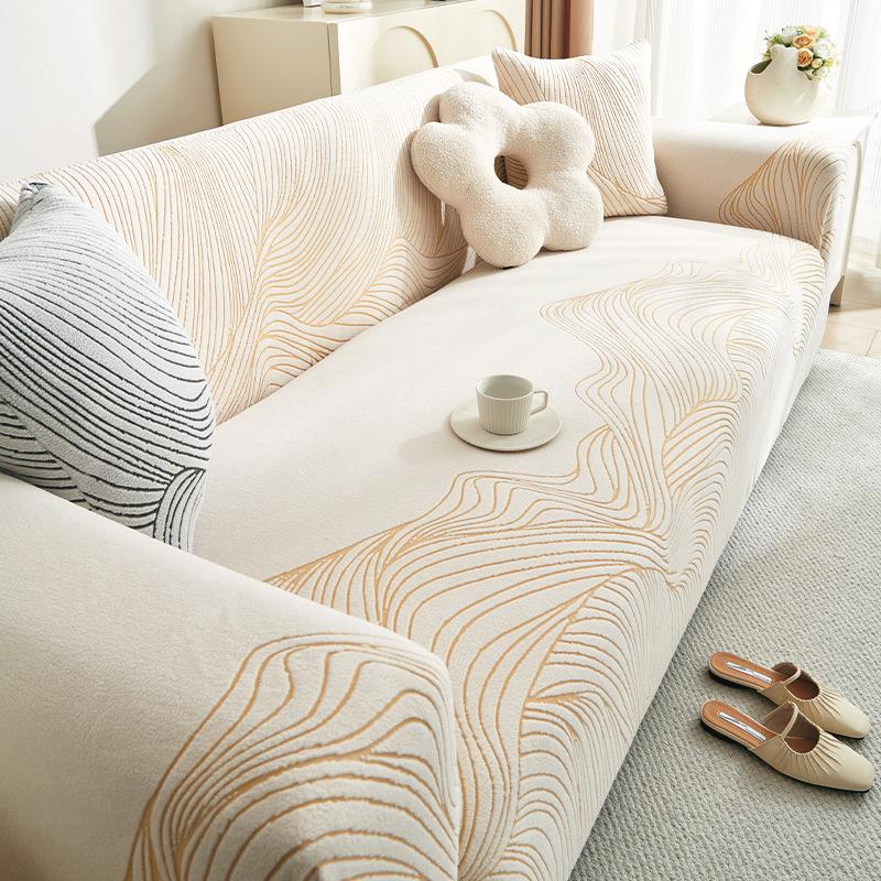 Panya Elastic Jacquard Velvet Full Cover Sofa Cover Dust Proof All Season Suitable  Nordic High End Protective Cover