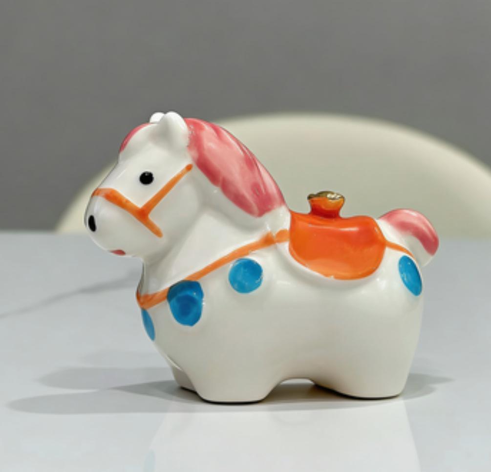 Jingdezhen Ceramic Carousel Horse Ornament: Creative & Cute Home/Car Decor Gift