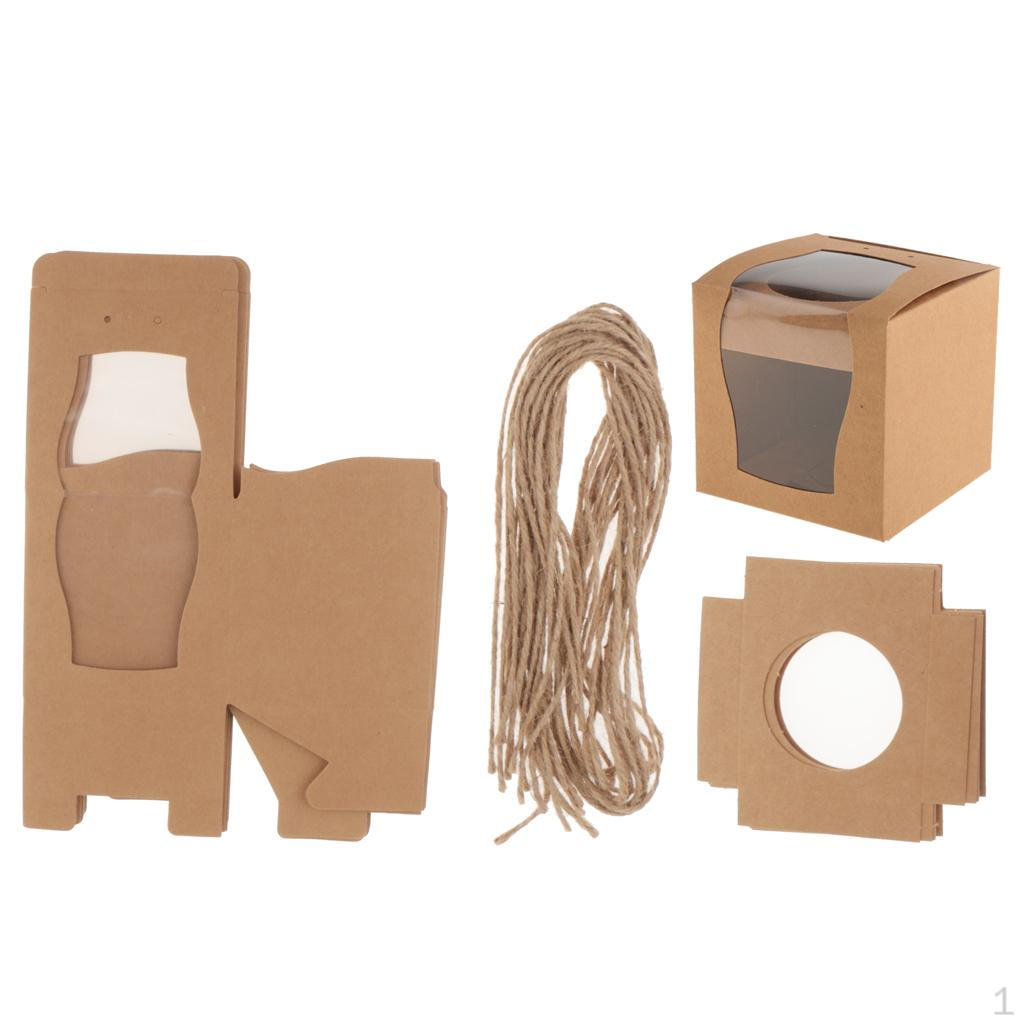 

24pcs Square Kraft Paper Cupcake Muffin Boxes Wedding Favor Gifts 9x9x9cm
