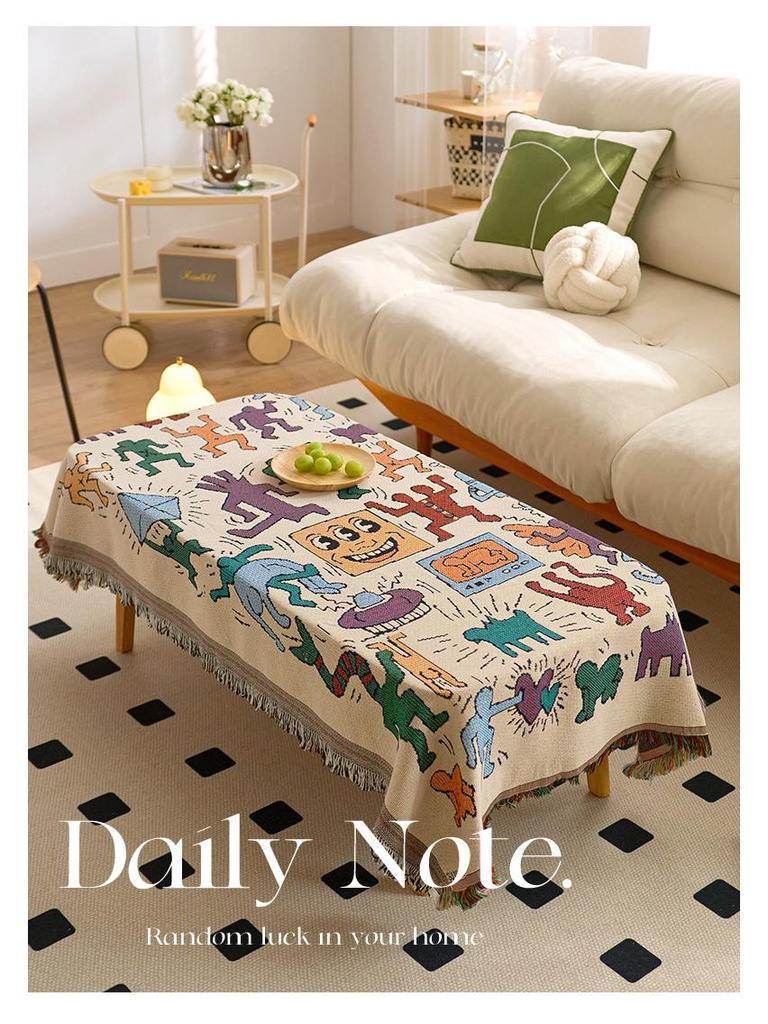 Ethnic Style Outdoor Tablecloth for Camping & Dining - Sisters' Chat Coffee Table Decor
