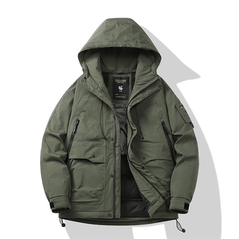Mens Winter Down Jacket Outdoor Warm Coat Lightweight Hiking Parka