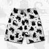 Cartoon Black Cat Boxing Muay Thai Kickboxing Training Shorts Print Martial Art Boxer Unisex Men Women Kid Fighting Fitness Sport Gym Workout