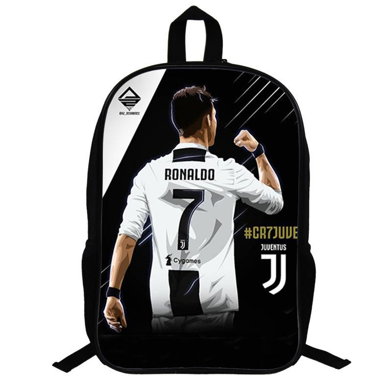 Zaino a Tema Ronaldo per Fan di Calcio Zaino per Studenti Scolastici Zaino per Bambini da 17 Pollici