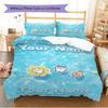 Name Custom CHIIKWAWA Pattern Bedding Set Quilt Cover Pillowcase Home Decor Gift (1 * Duvet Cover + 2 * Pillowcase, Without Core)