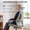 Office Chair, Desk Chair with Rocking Function, Height-Adjustable with Headrest, Lumbar Support, Grey