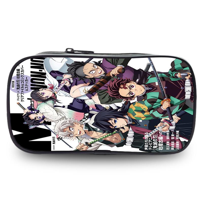 Demon Slayer Large Capacity Oxford Pencil Case For Students Stylish Casual Design
