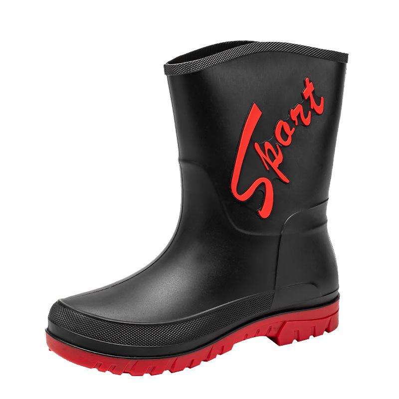 Rain Shoes Men's Rain Boots Non-slip Thickened Wear-resistant Rain Tube Waterproof Shoes Glue Shoes Men's Water Boots Tide