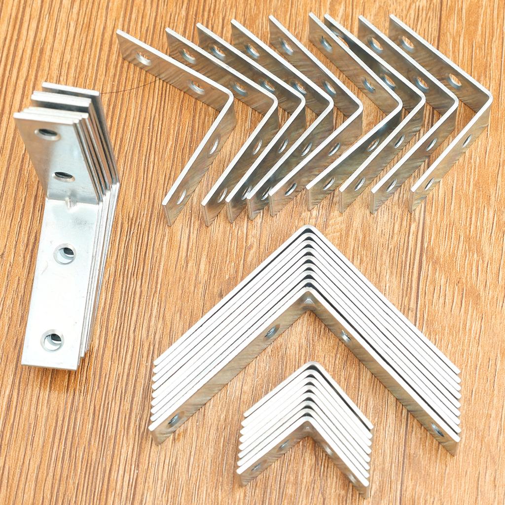 25/60mm 90 Degree L Joint Brackets Furniture Wood Shelf Door Cabinet Fastener Universal Stainless Steel Brace Joint Hardware