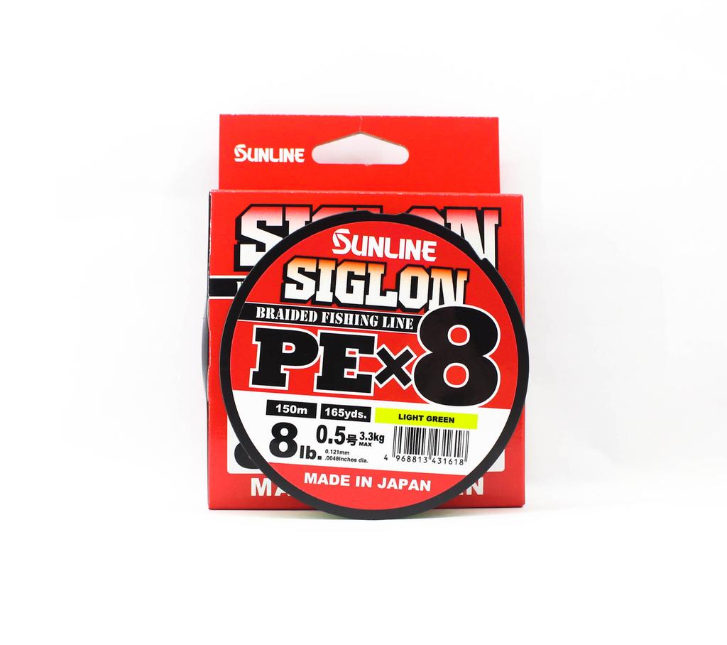 Sunline PE-Schnur X8 Siglon 150M PE 0,5 8LB Limettengrün (1618)