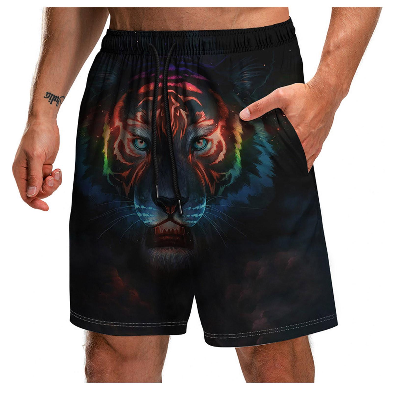 

(SU)Мужские летние забавные пляжные шорты, шорты с 3D принтом на шнурке и карманами