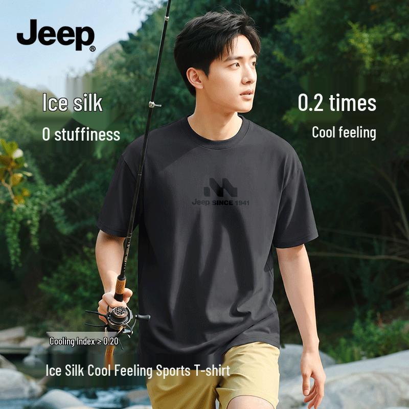 JEEP Men s Ice Silk Cooling Short-Sleeve T-Shirt 4XL