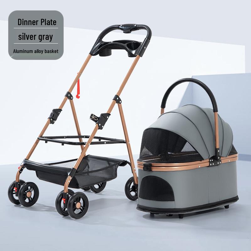 

Легка складана коляска для домашніх тварин для котів і собак Pet Stroller