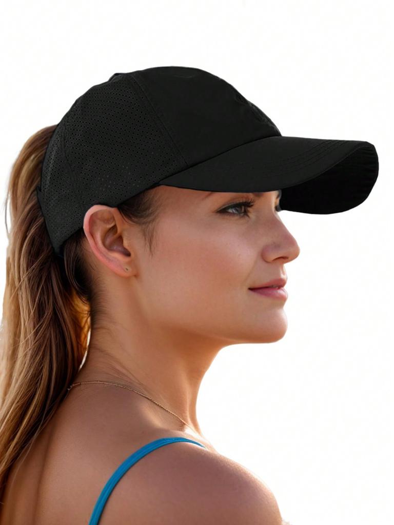Women's Sports And Leisure Crossed Horsetail Hat Outdoor Mesh Quick Drying Sunshade Half Sky Top Hat Baseball Hat