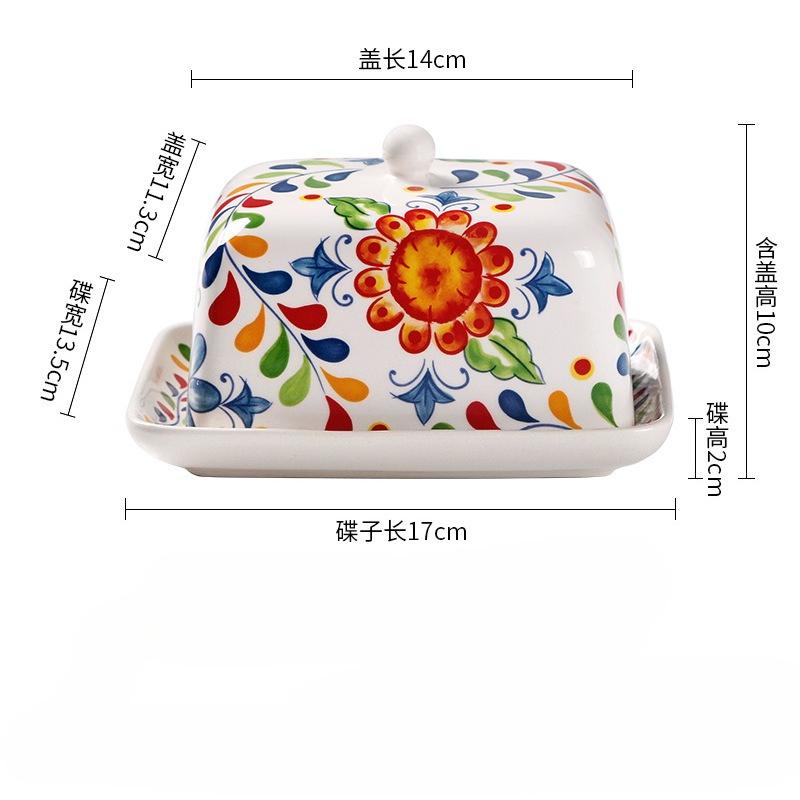 Керамическая емкость для масла в пасторальном стиле, коробка, герметичные блюда для хранения в ресторане, блюдо для сыра, французская масленка, посуда