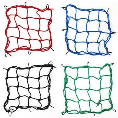 Motorcycle 6 Hook Mesh Bag String Sundries Helmet Luggage Holder Bungee Net Rope