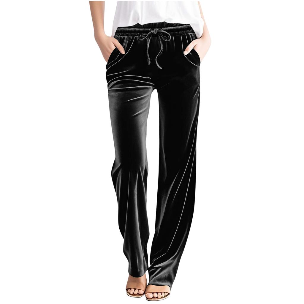 Women's Casual ,Color Pants High,Waisted Drawstring Trousers