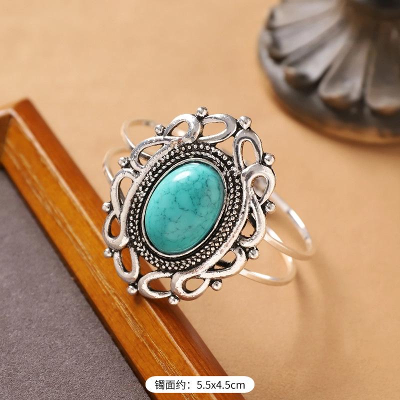 

Retro exotic style bracelet niche high sense exaggerated opening wide version bohemian ethnic style metal bracelet women