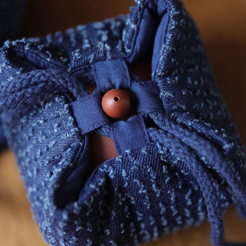 Thickned Teacup Storage Bag Blue Protective Bag Chinese Style Organizier Bag  Tea Supplies