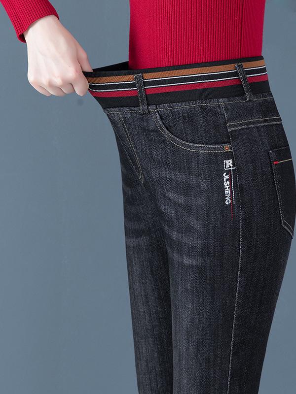 Woodpecker High-Waisted Stretch Skinny Jeans for Women - 2025 Slimming Elastic Pants for Spring/Autumn