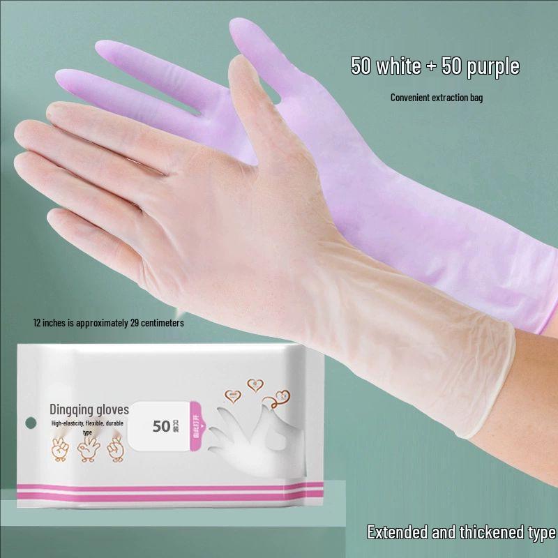 Disposable Extended Nitrile Gloves for Durable Oil-Proof Dishwashing, Cleaning, and Housework.