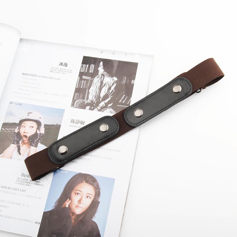 Elastischer Ledergürtel für Damen und Herren mit Druckknopf und verstellbarer Länge für Freizeitkleidung