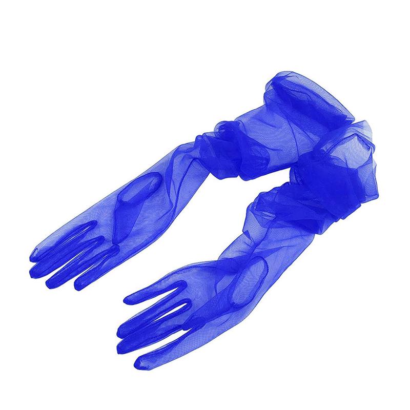 70CM DIY Dünnes Netz Transparent Uni Weich Sexy Cosplay Mode Persönlichkeit Kleid Accessoires Bühnenauftritt Damen Lange Handschuhe