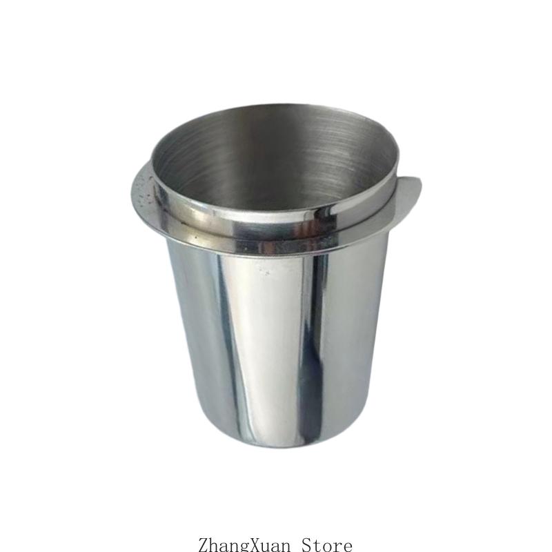 Anti Static Coffee Dosing Cup 304 Stainless Steel With Lip Portafilter Cup For Easy Grinder Compatibility 58mm Diameter серебряный