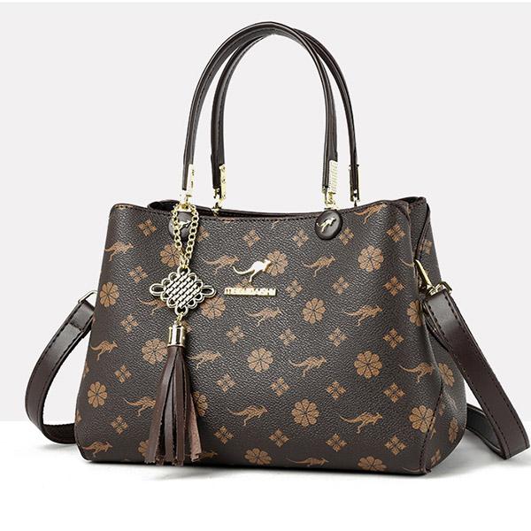 Classic Floral Print Fashion Tote Bag Spacious Capacity Elegant Single-Strap Women's Handbag