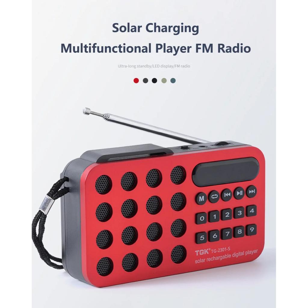 Rechargeable Portable FM Radio Mini Solar Bluetooth Wireless Speaker Support USB TF Card MP3 Music Player