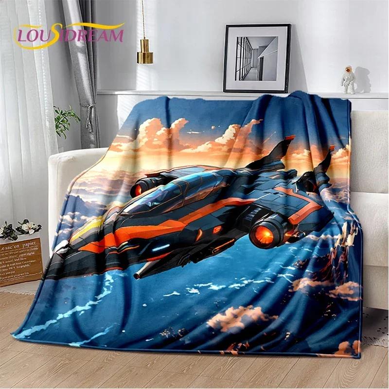 29 Style Space Spitfire Aircraft  Air Force Jet Fighter Cartoon Blanket,Soft Throw Blanket for Home Bedroom Bed Sofa Cover Child