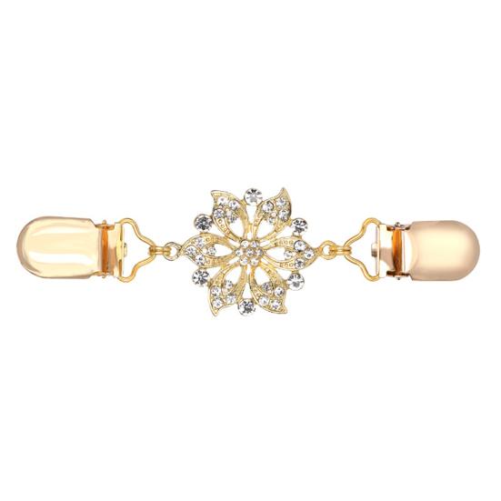 Sweater Duck Mouth Clips for Cardigans Vintage Shawl Cloak Clasp Rhinestone Cinching Clip for Women Shawl Shirt Dress