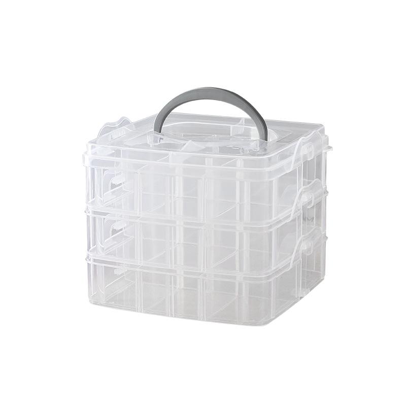 

Three-Layer Anti-Oxidation Jewelry Storage Box with 18 Compartments for Earrings, Studs, and Necklaces Small, 15*15*12.5 cm прозрачный