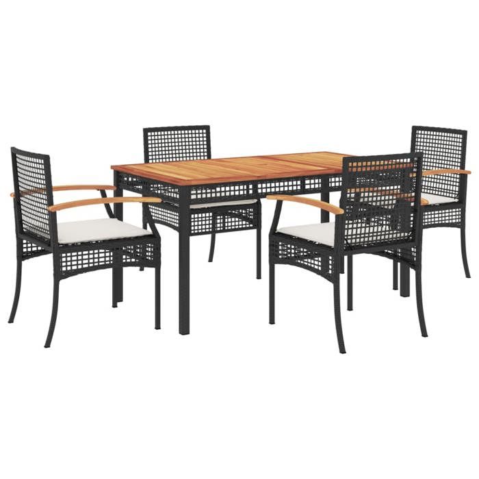 VidaXL Ensemble à Manger de Jardin avec Coussins 5pcs, Table et Chaise de Terrasse, Meubles de Patio, Mobilier d'Extérieur, 3213562
