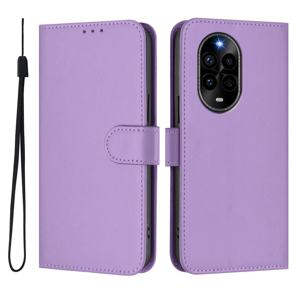 For Huawei nova 13 Pro 5G Case Solid Color Wallet Leather Phone Cover with Strap