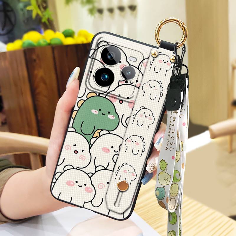 Lanyard Phone Holder Phone Case For Realme GT7 Pro Wrist Strap Cartoon Back Cover Dirt-resistant Durable Wristband Cute