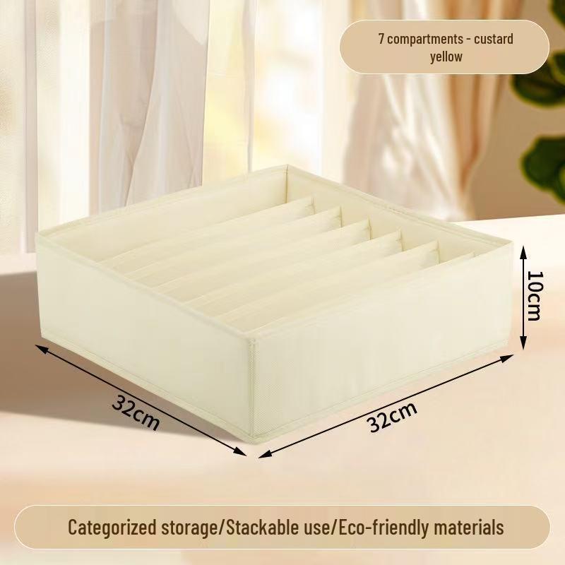 Underwear and Socks Organizer: Home Fabric 4-Piece Lidless Storage Set for Scarves, Socks, and Bras.