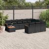 VidaXL Garden Lounge Set with Cushions 11 Pcs, Patio Sofas, Patio Furniture Set, Outdoor Furniture, Black 3226363