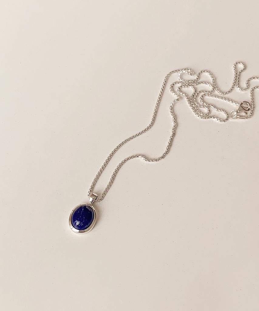 Code.H (Silver 925) Lapis Oval Necklace