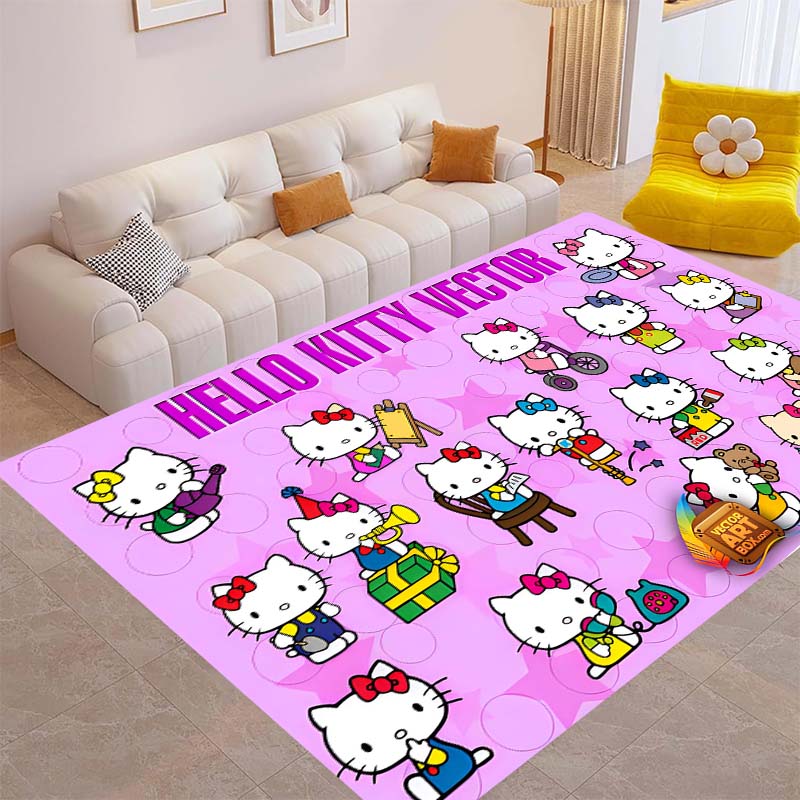 This Brand New Hello Kitty Rug Is Perfect for Home Décor and Can Be Used In Game Rooms, Bedrooms, Living Rooms, and Other Spaces