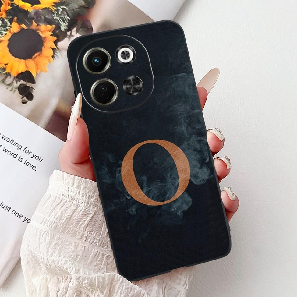 For Tecno Spark 30 5G KL8 Case Fashion Flowers Crown Luxury A-Z Letters Silicone Shockproof Cover For Techno Spark 30 5G Funda