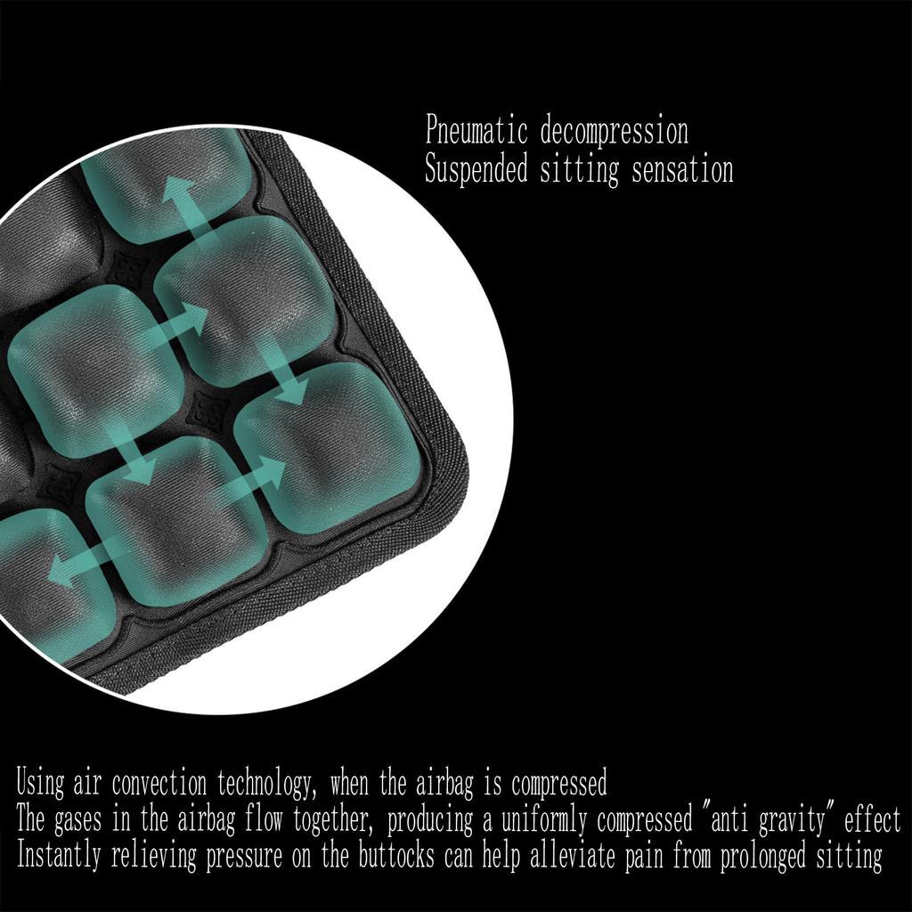 Adjustable Inflatable Cushion with Non- Bottom, No External Needed, Breathable Travel Cushion for Airplane, Car, Wheelchair and Long-Distance Sitting