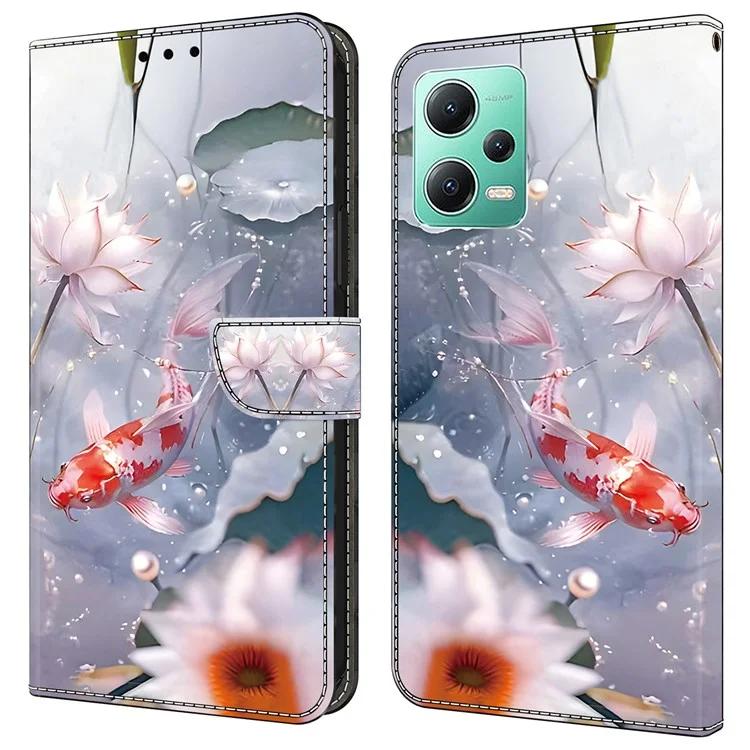 

For Xiaomi Redmi Note 12 5G (Global) / (China) / (India) / Poco X5 5G Case Pattern Leather Flip Phone Cover