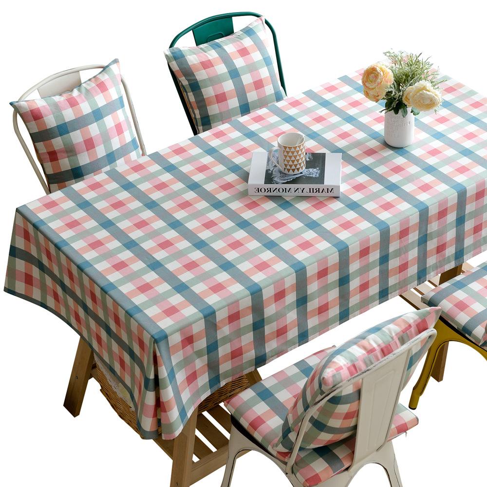 Ins Fresh Hot Sale Pure Cotton Dining Table Cloth Art Tablecloth Simple Plaid Coffee Table Cloth Manufacturer