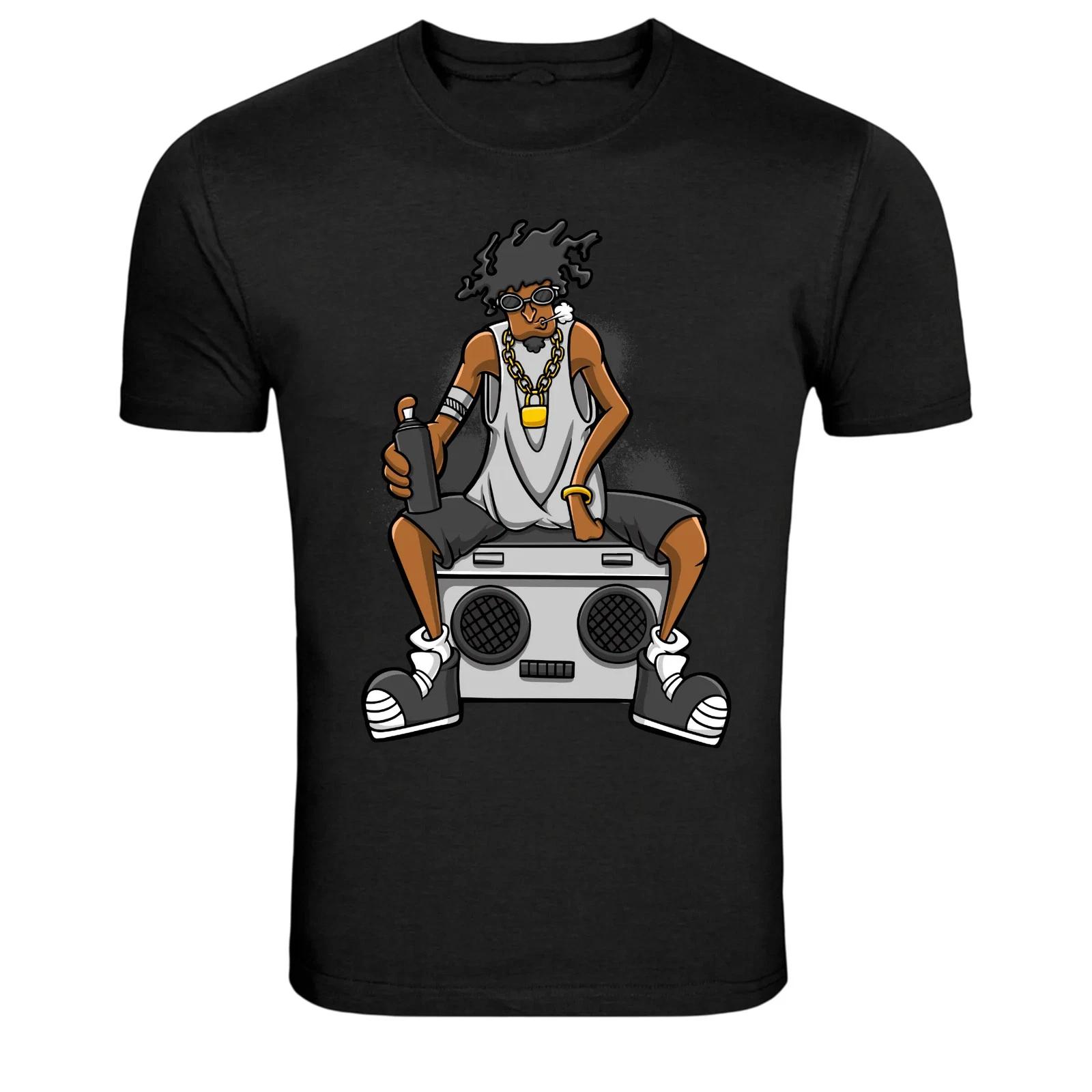 Street Rapper Boombox Hip Hop Style Graphic T-Shirt XL