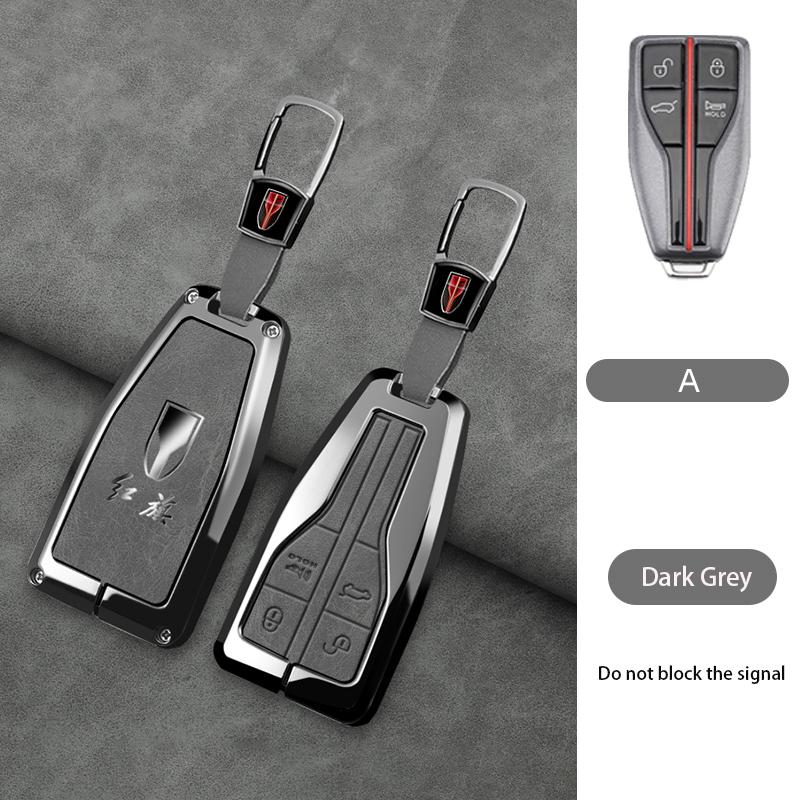 Zinc Alloy Car Key Cover Case Shell Holder Protector for Hongqi HS5 HS7 HS E HS9 Logo Keychain Bag Set Interior Accessories