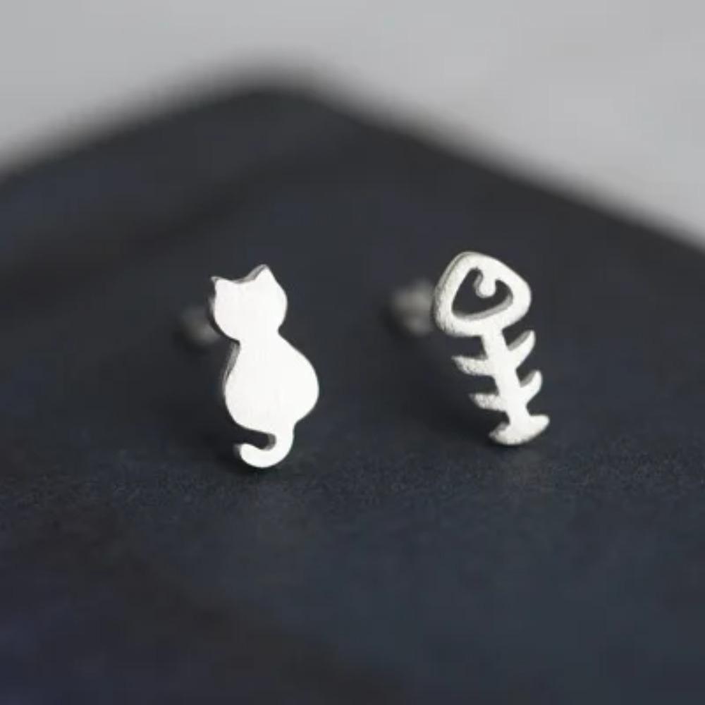 Silver Plated Korean Style Stud Earrings for Women Creative Ear Hole Design Allergy Free Fine Jewelry Accessories