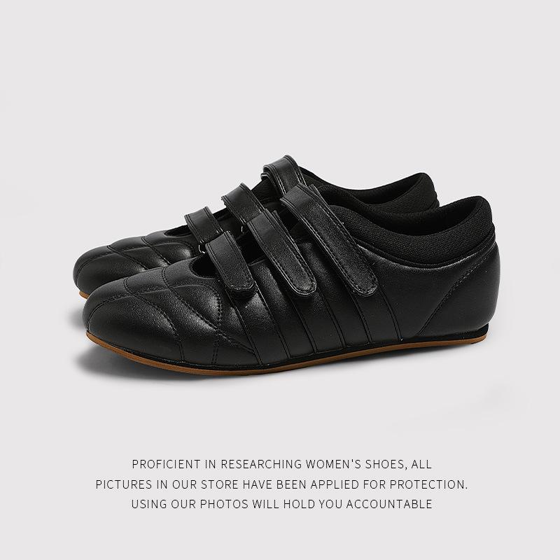 Fashion Flat Mary Jane Single Shoes Women'S Spring Velcro Breathable Little White Shoes Sports Casual Shoes