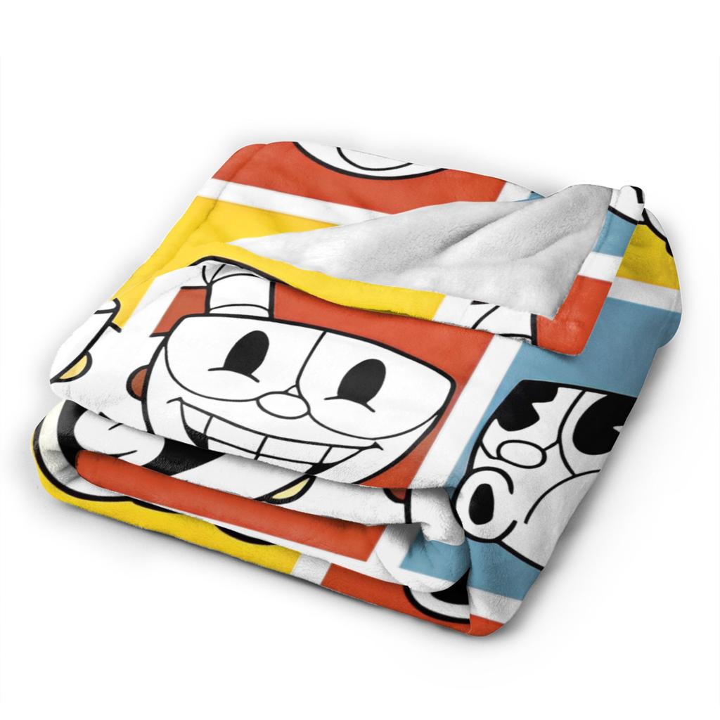 The Cupheads Show Blankets Flannel Summer Air Conditioning Breathable Ultra-Soft Throw Blanket for Bed Outdoor Bedding Throws