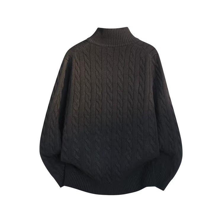 Ralph Loose Casual Men's Stand-Up Collar Knit Sweater – Spring/Autumn 2026 Trendy Couple Style